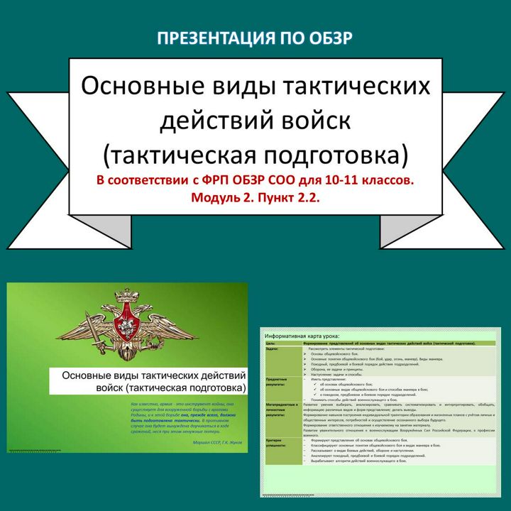 Презентация по ОБЗР «Основные виды тактических действий войск (тактическая подготовка)»