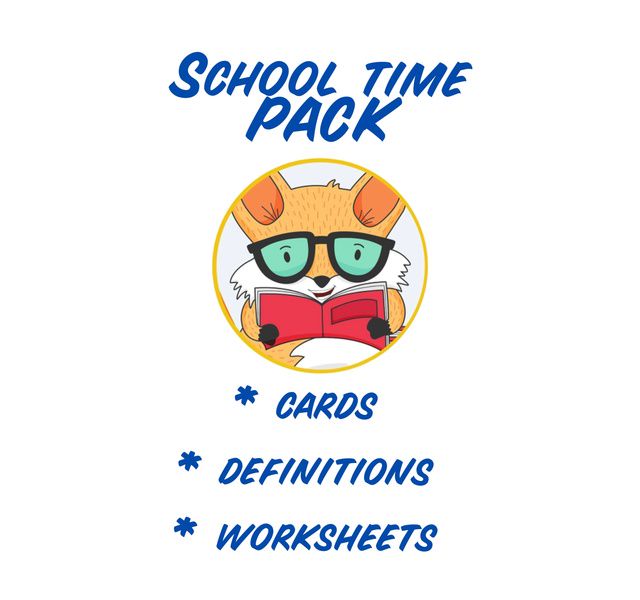 School PACK (cards+definitions+worksheets)