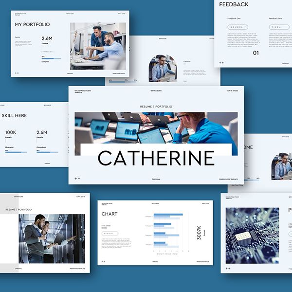 Шаблон презентации портфолио Catherin