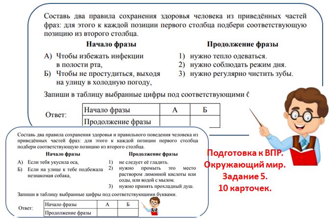 Подготовка к ВПР. Окружающий мир, 4 класс. Карточки. Задание 5.