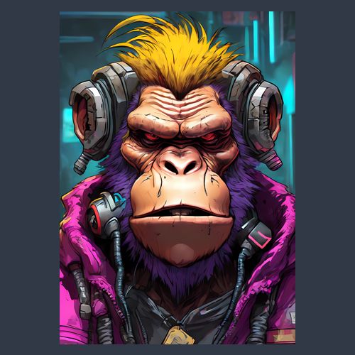 Цифровой постер «Cyberpunk_monkey10»