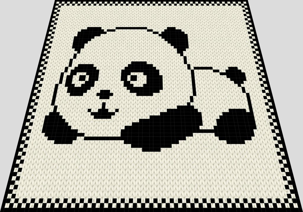 Схемы плюшевых пледов. Три панды. Три панды картинки.