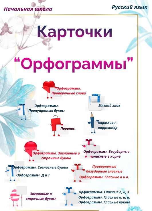 Карточки по русскому языку "Орфограммы"