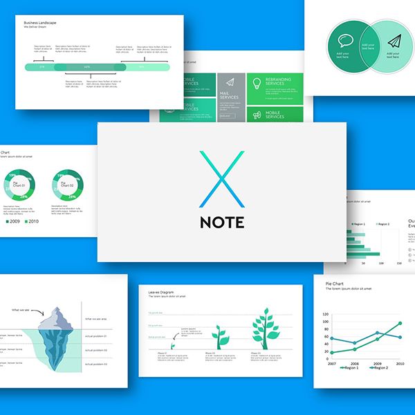 Шаблон презентации с инфографикой X Note