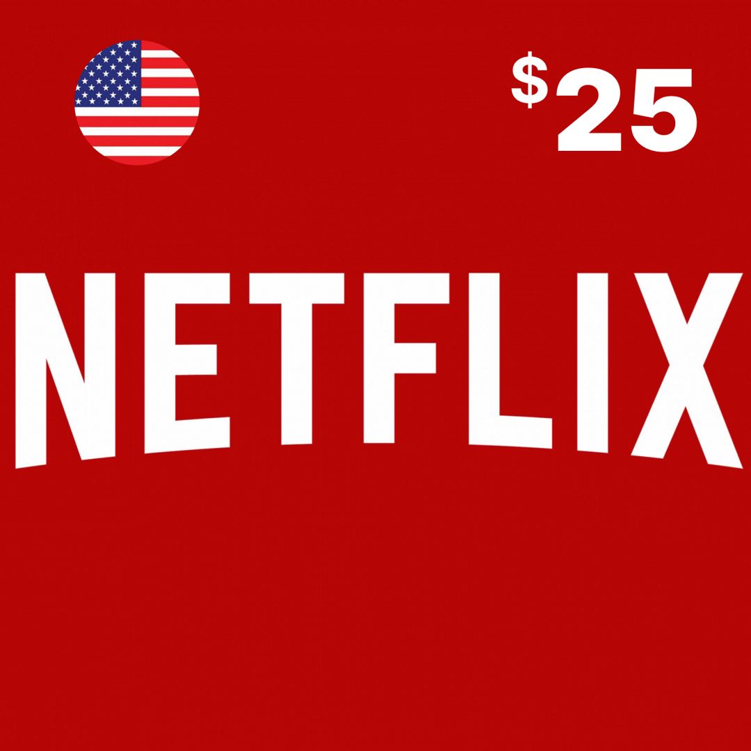 Подарочная карта Netflix 25 $ USD Долларов (регион: США) Цифровой код активации/пополнение счета