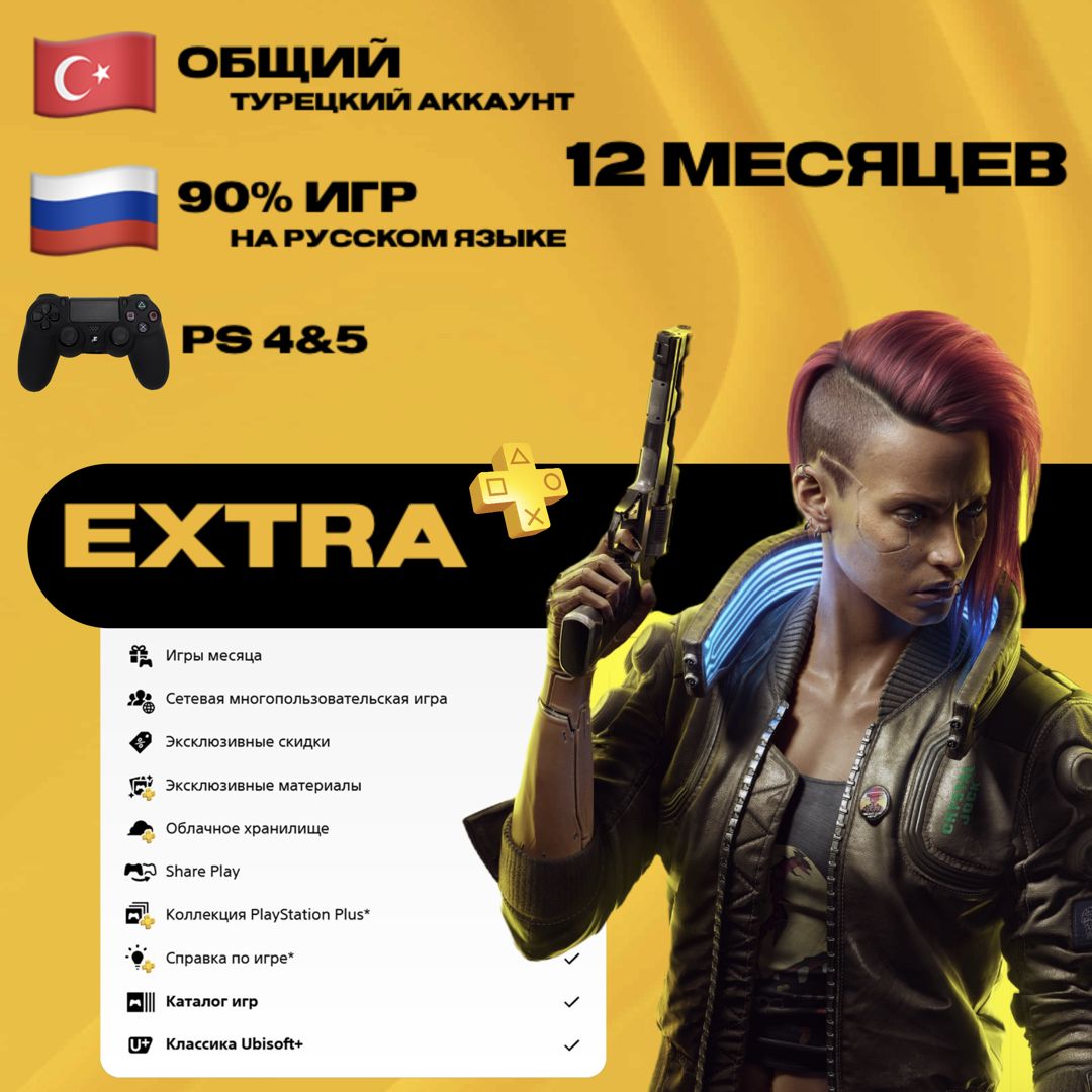 Подписка PlayStation Plus Extra на 12 месяцев / ОБЩИЙ АККАУНТ