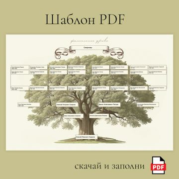 Генеалогическое древо шаблон PDF, семейное древо, фамильное древо ...