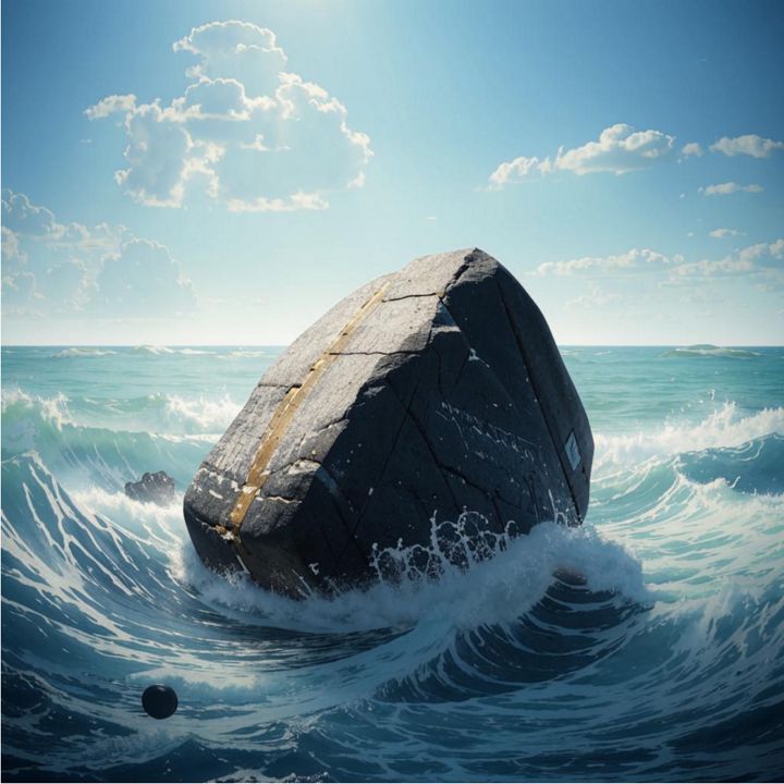 Постер Каменный океан, иллюстрация, аватарка, обои на телефон