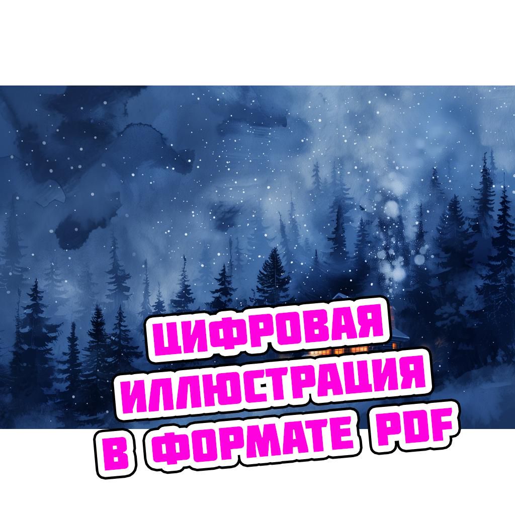 Цифровая иллюстрация: Уютный домик в зимнем лесу - Станислав Миков ...