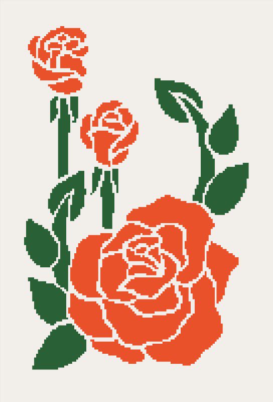 Техника вязания С2С(диагональное вязание) Схемой можно воспользоваться для вышивки "Красная роза" Ра