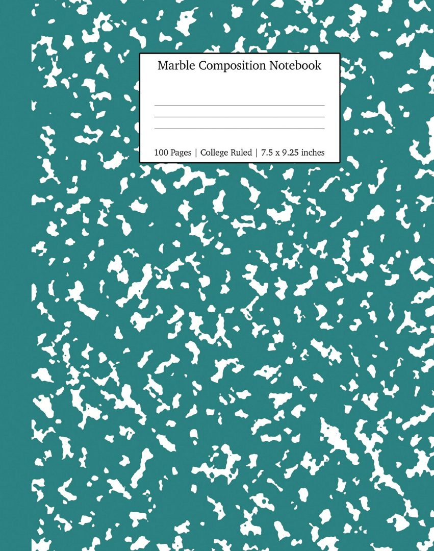 Marble Composition Notebook College Ruled. Teal Marble Notebooks, School Supplies, Notebooks for ...