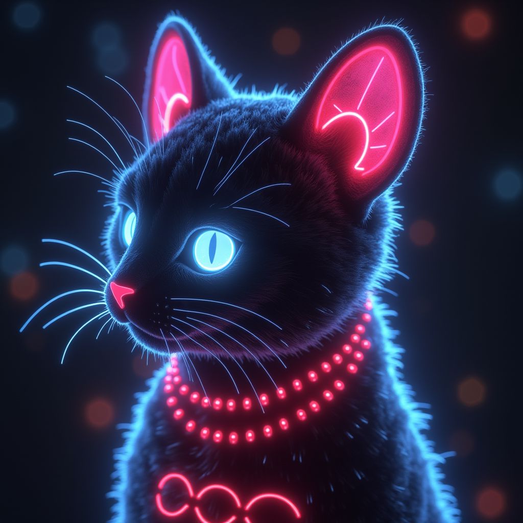 cyberpunk neon cat model (9)