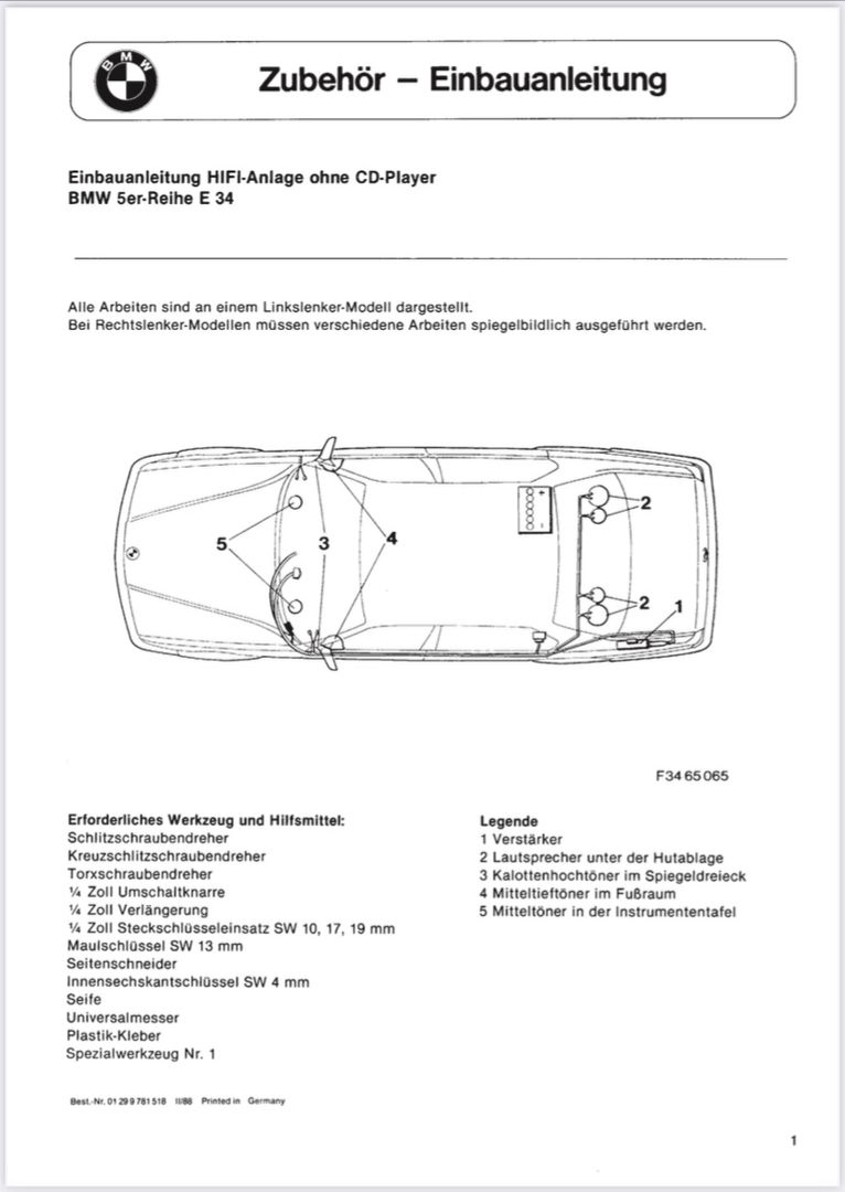 Оригинальное руководство по дооснащению BMW e34 HI-FI Stereo системой. -  BMW - скачать на Wildberries Цифровой | 130170