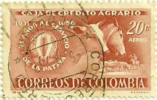 NFT почтовой марки. Колумбия. 1957 г.