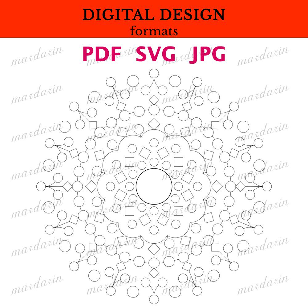 Мандала, принт для печати (цифровой рисунок), трафарет мандалы