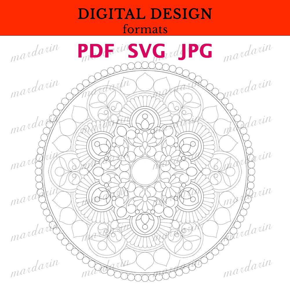 Мандала, принт для печати (цифровой рисунок), трафарет мандалы