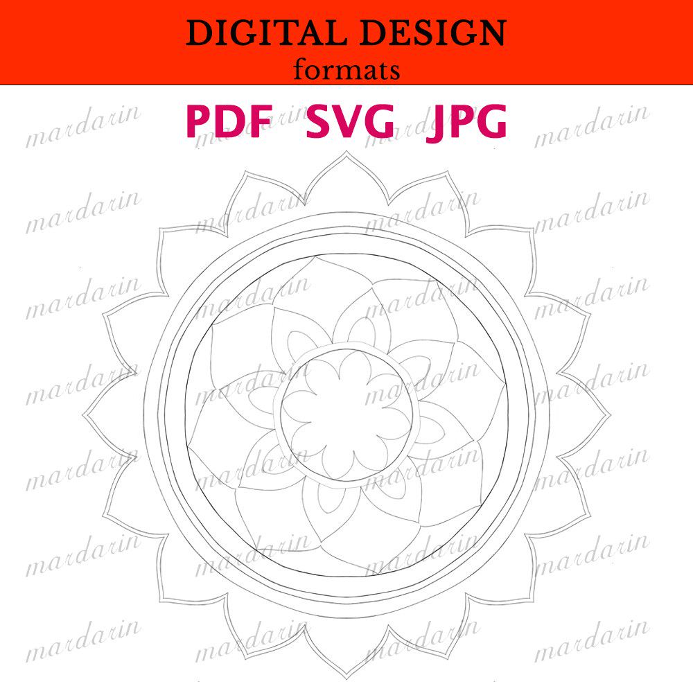 Мандала, принт для печати (цифровой рисунок), трафарет мандалы для печати