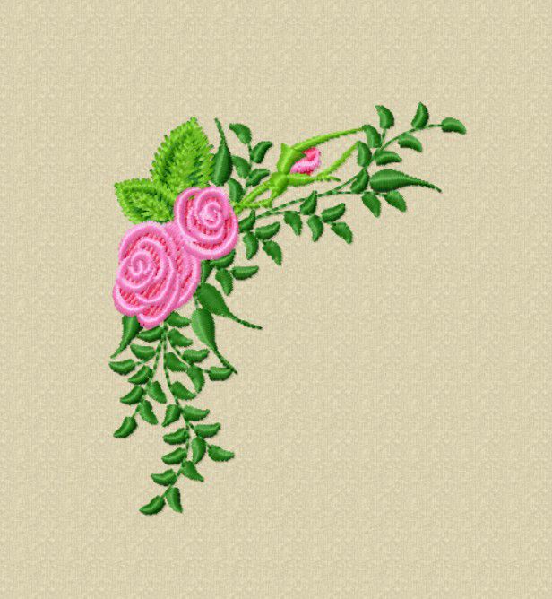 Дизайн машинной вышивки Уголок "Розы"