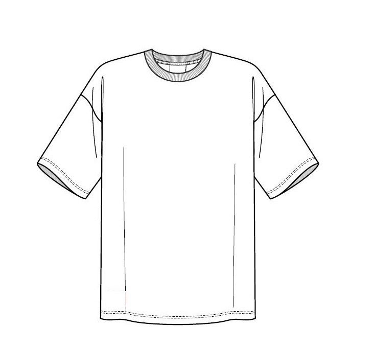 лекала / выкройка футболки унисекс оверсайз 50 размер